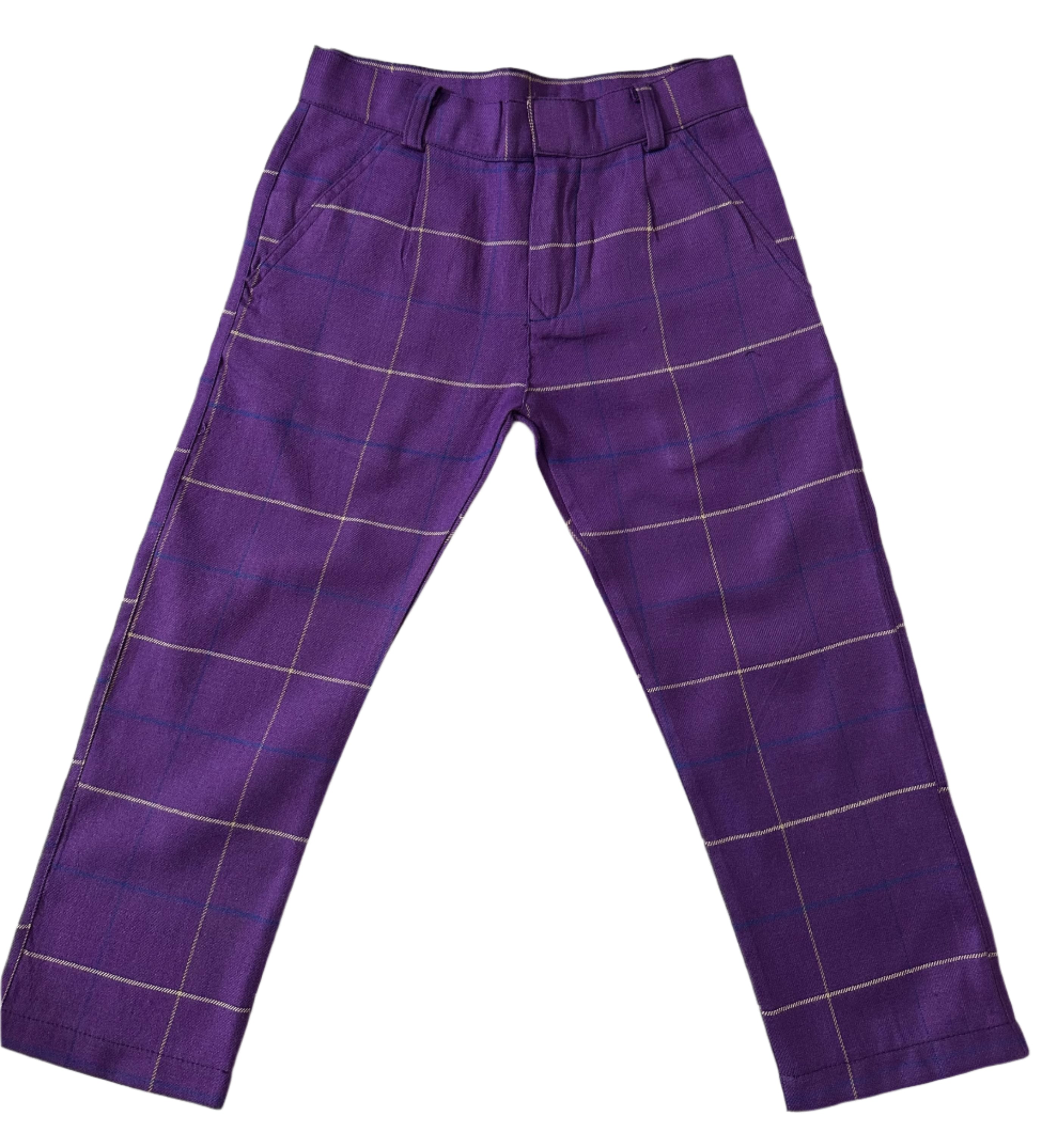 Button Plaid Pant